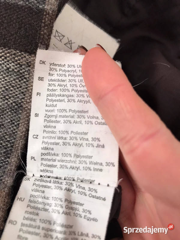 Sukienka w krateczkę z dodatkiem wełny r S Dąbrowica