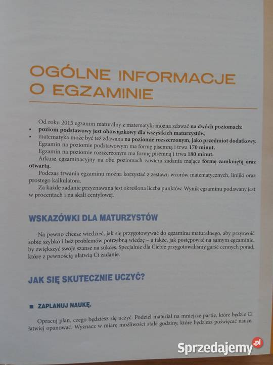 Matura z matematyki vademecum liceum wydawnictwo Dąbrowa Górnicza