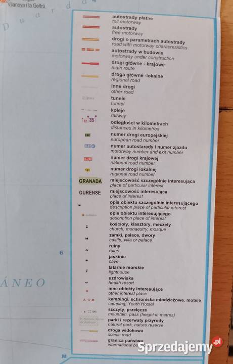 Mapa papierowa HISZPANIA i PORTUGALIA Poznań