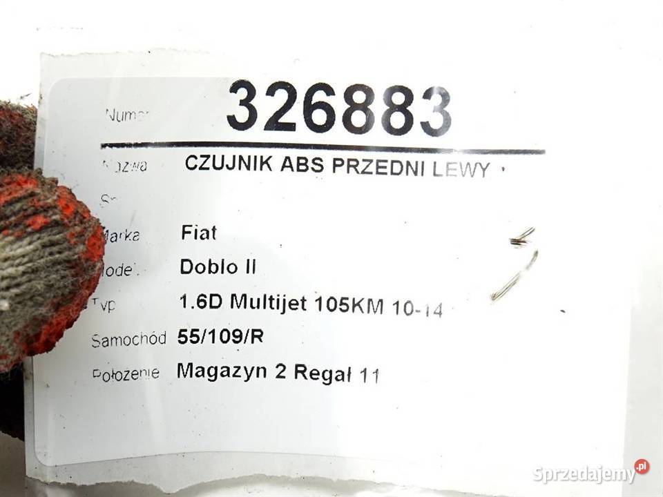 CZUJNIK ABS PRZEDNI LEWY FIAT DOBLO II ABSENSOR