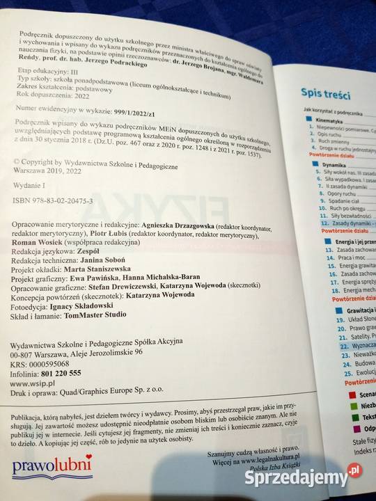 Fizyka 1 liceum technikum nowa edycja Lehman