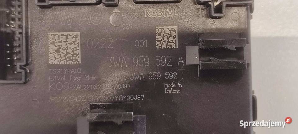 SKODA SUPERB 4 MODUŁ DRZWI 3WA959592A osobowe