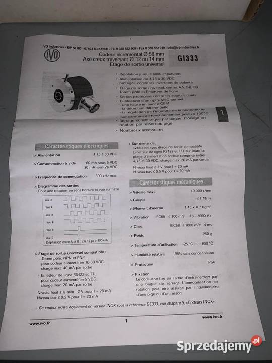 Enkoder optyczny BAUMER GI333170R622000 Warszawa