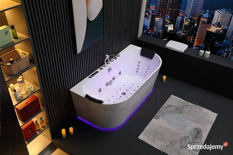 Wanna z hydromasażem EBX802 B prostokątna Grabówka