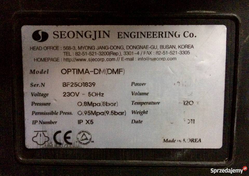 Myjka Parowa OPTIMA DMF Piotrków Trybunalski