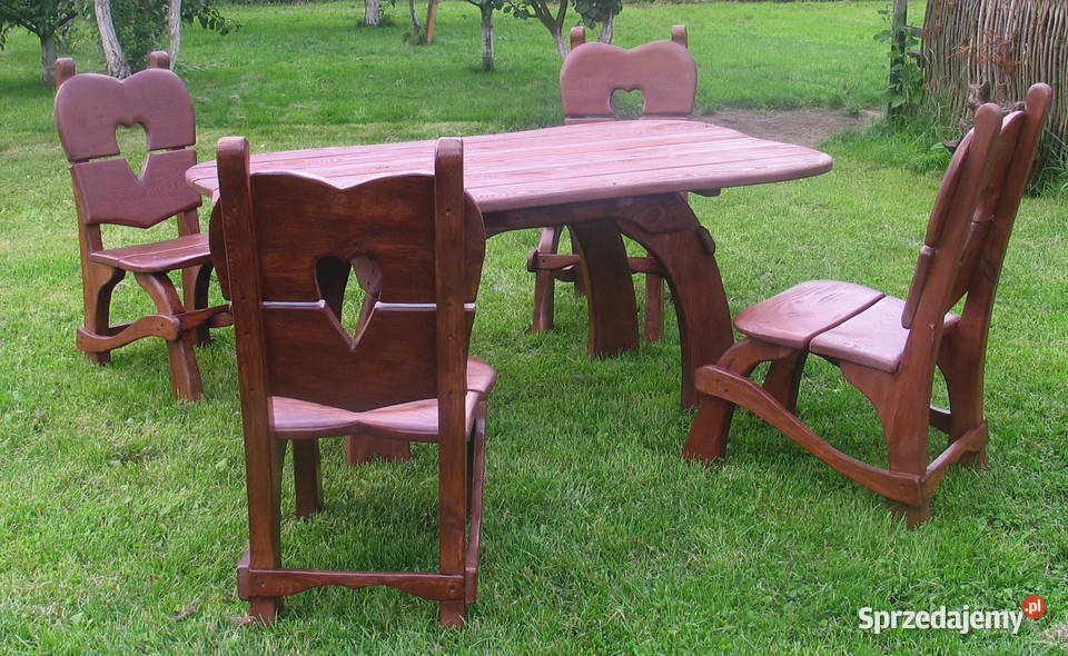 Meble ogrodowe krzesła i stół Meble drewniane