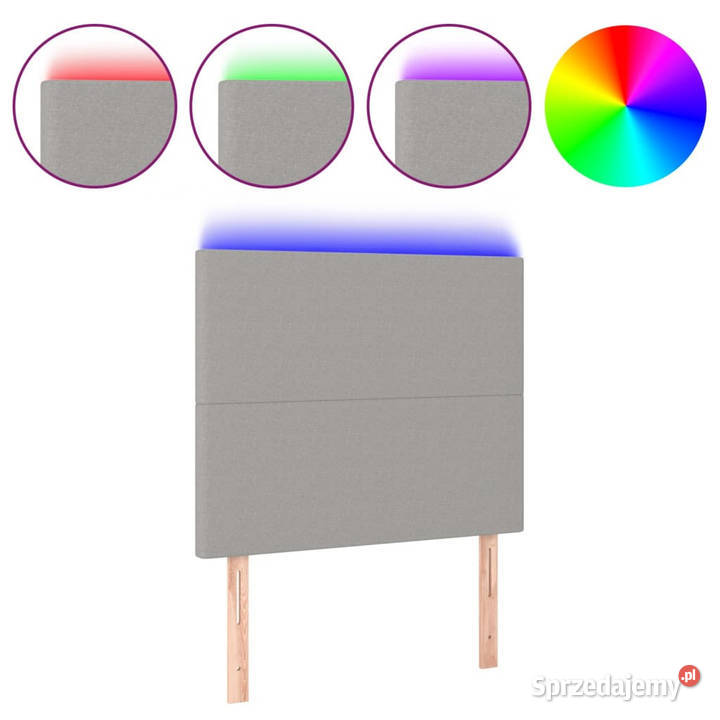 Zagłówek do łóżka z LED jasnoszary 80x5x118128 mazowieckie Warszawa
