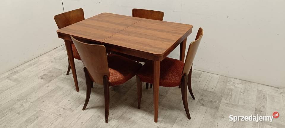 stół krzesła do salonu vintage Czechosłowacja Radomsko