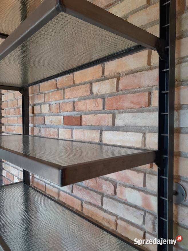 Regał z półkami szklanymi półka regał szkło loft Gorlice