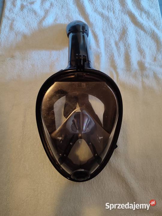 Nowa czarna maska pełnotwarzowa do nurkowania L XL