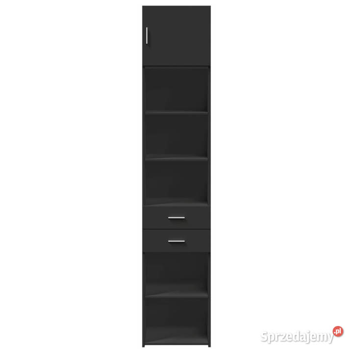 Wąska szafka czarna 45x425x225 materiał sprzedam