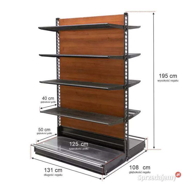 Regał sklepowy WANZL dwustronny H195 L131 8półek Biznes i Przemysł