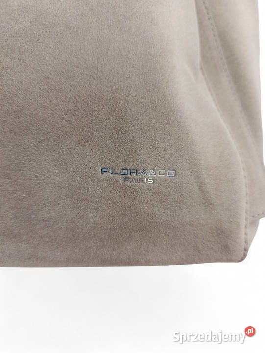 Torebka damska zamszowa pojemna shopperka Żabiczyn