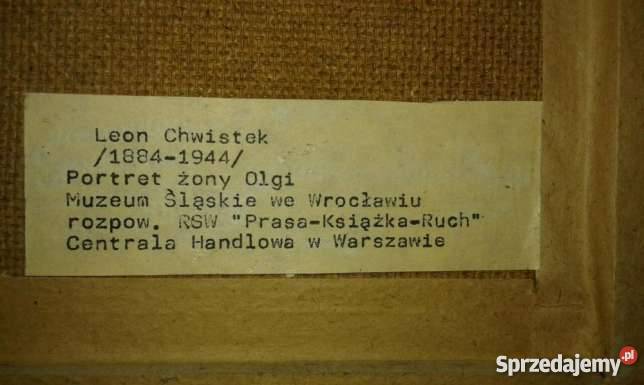 portret żony obraz chwistek 40x60 rama Malarstwo Świnoujście sprzedam