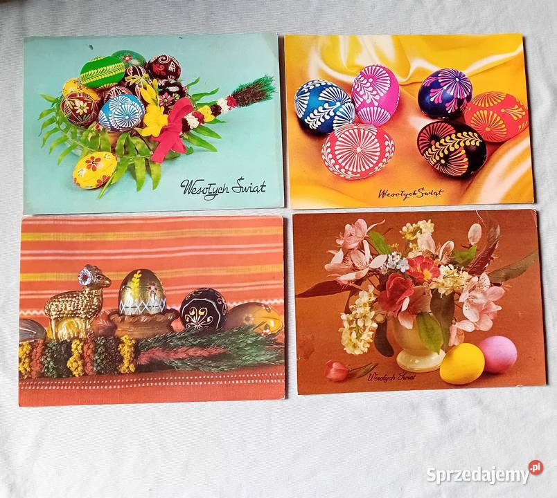 Zestaw 4 pocztówek wielkanocnych KAW 197881 r sprzedam
