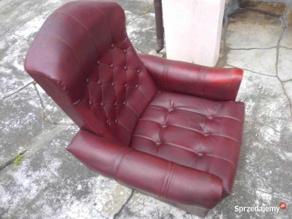 Fotel na kółkach fotele PRL imitacja skórzana Fotele Łódź
