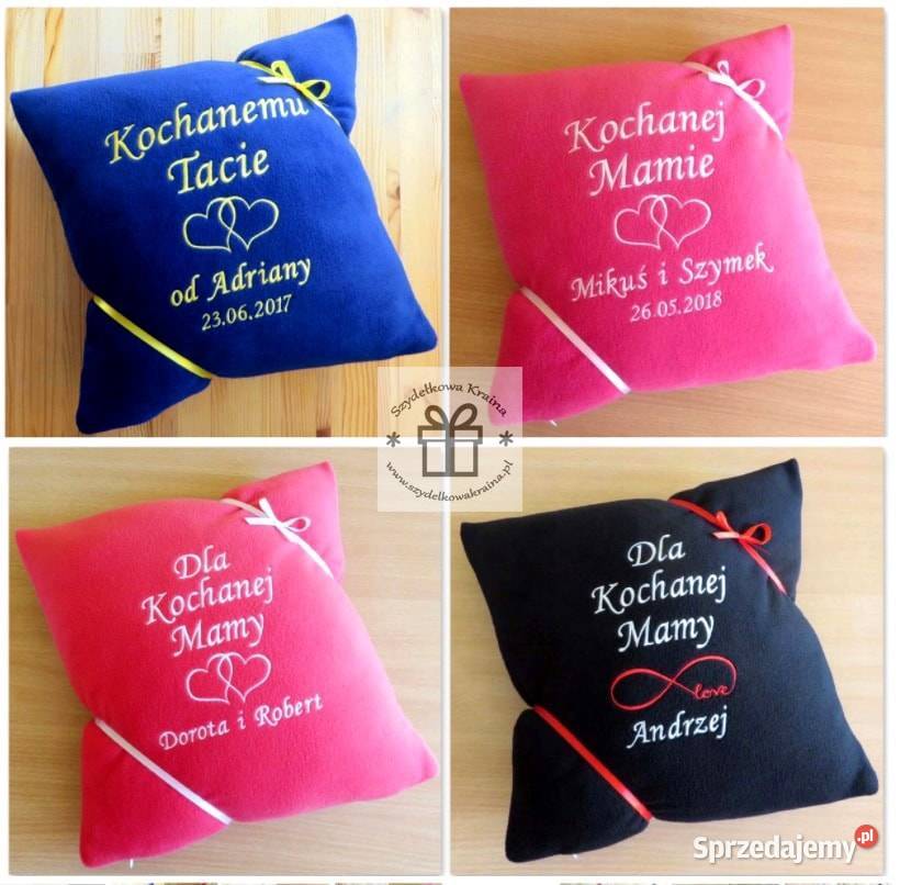 Prezent DZIEŃ MATKI mamy OJCA poduszka z haftem Dekoracje i ozdoby Toruń