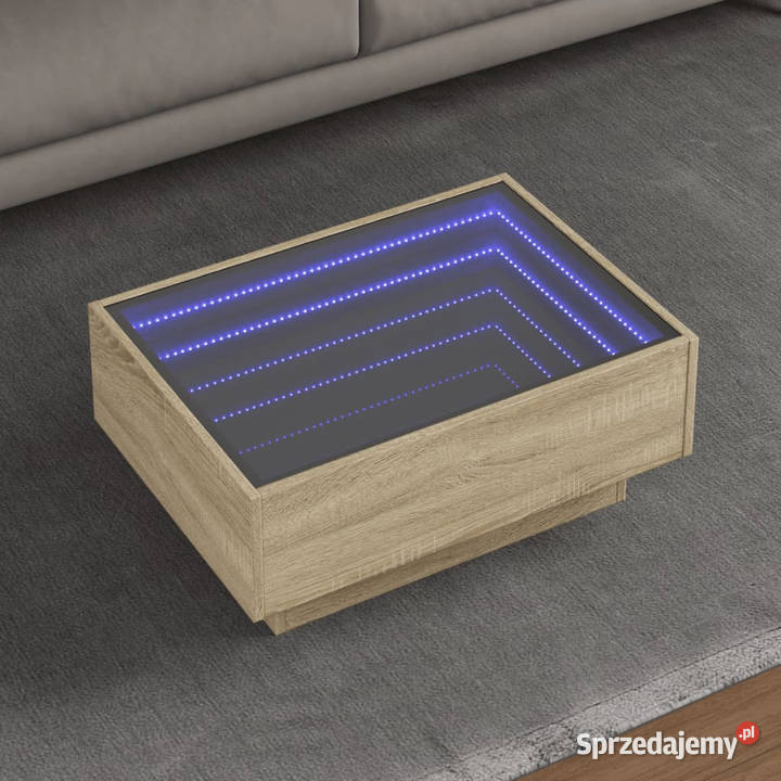 Stolik kawowy z LED dąb sonoma 70x50x30 WM847513 Warszawa