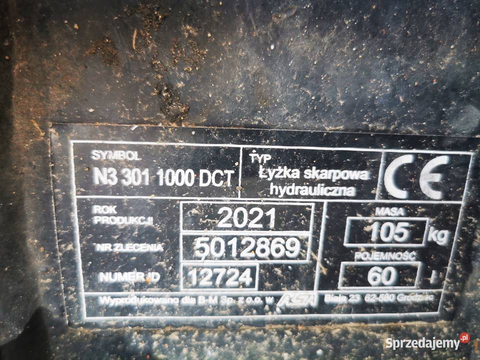 Łyżka do minikoparki Cat skarpowa Nowa Cieszyn