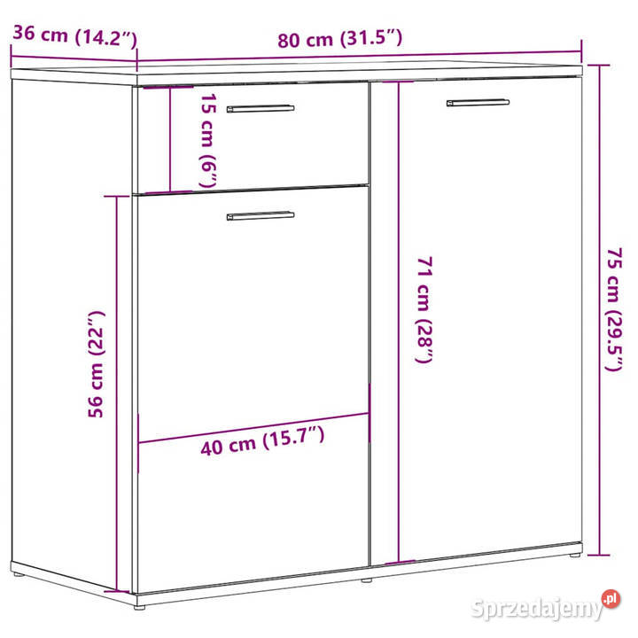 Szafka dąb artisan 80x36x75 materiał mazowieckie Warszawa