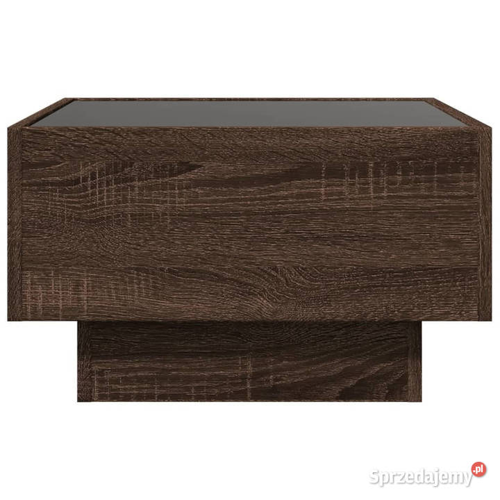 Stolik kawowy z LED brązowy dąb 50x50x30 sprzedam
