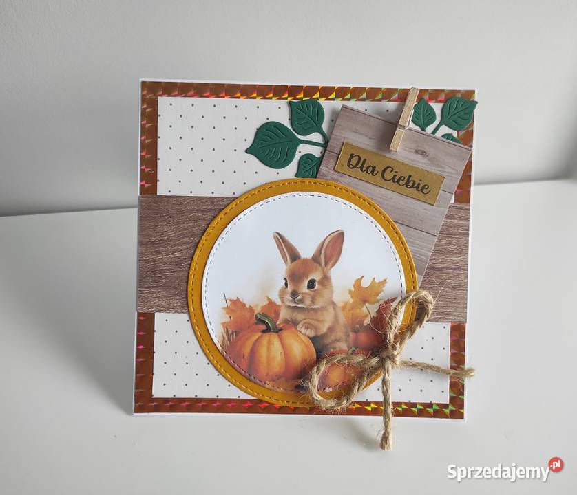 Jesienna kartka okolicznościowa ręcznie robiona