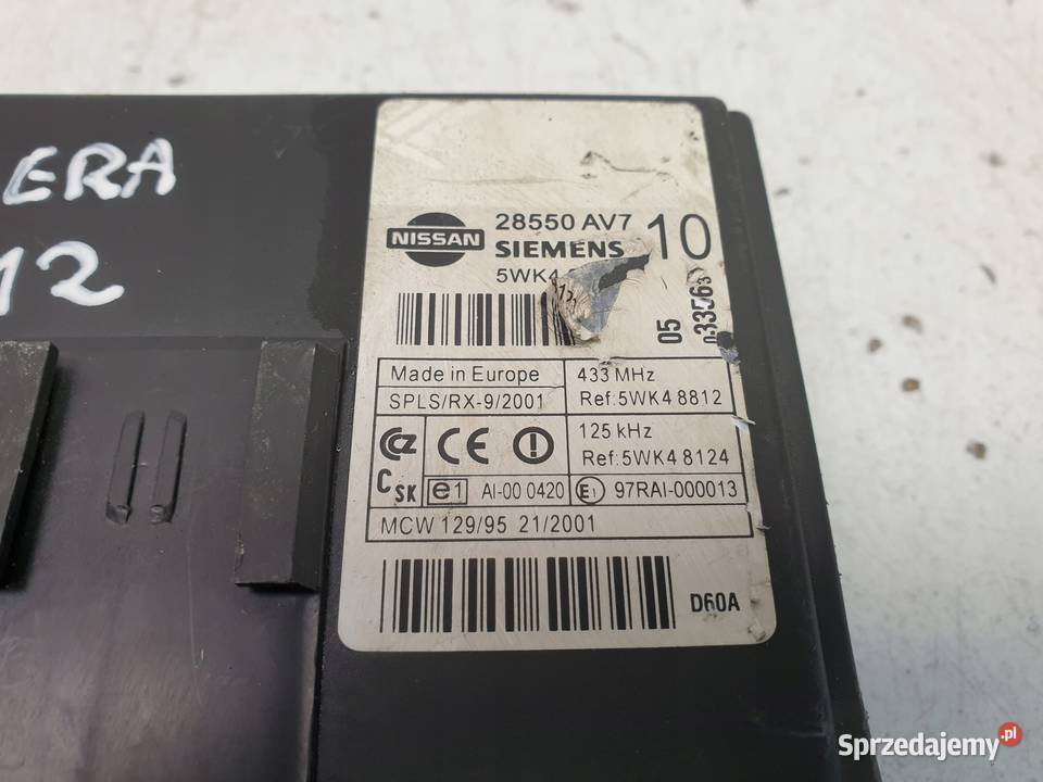 Nissan Primera P12 MODUŁ KOMFORTU 68260 AV600 lubelskie