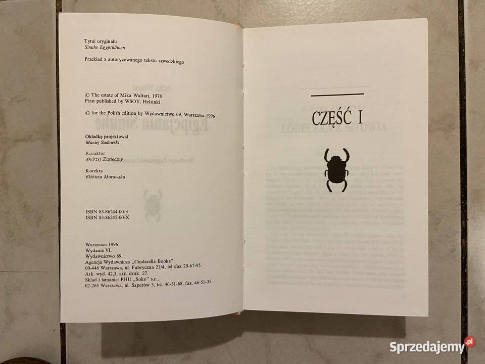 Mika Waltari Egipcjanin Sinuhe ISBN 8386244003 Katowice sprzedam