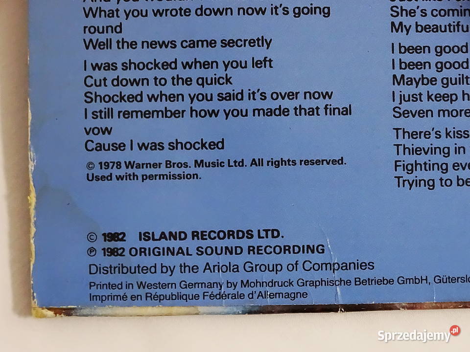Joe Cocker Sheffield Steel 1982 płyta winylowa Biłgoraj