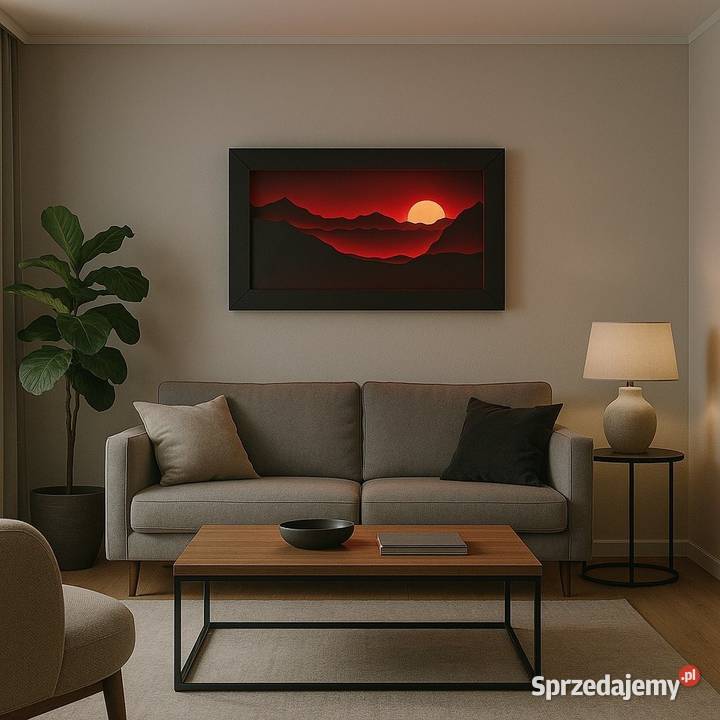 Obraz 3D LED widok na ścianę krajobraz pejzaż Obrazki i obrazy Jeżowe sprzedam