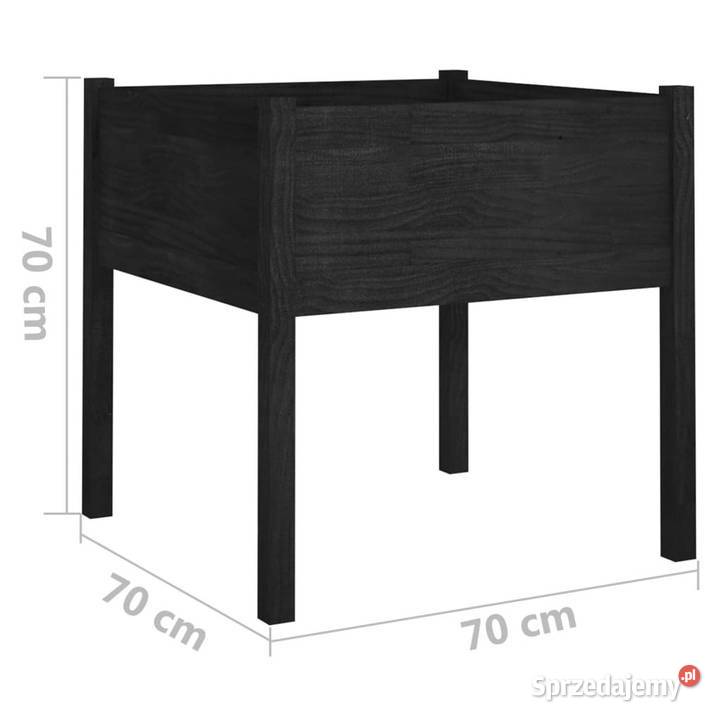 Donice ogrodowe 2 czarne 70x70x70 drewno sosnowe Warszawa