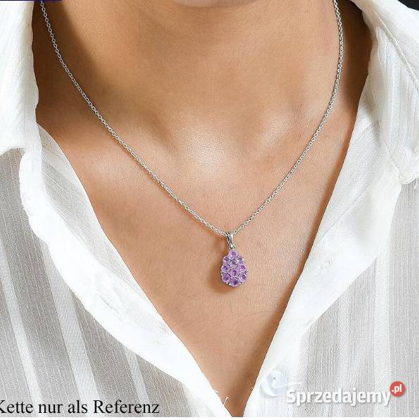 Rozowe szafiry wisiorek 234 ct srebro 925 nowy z Warszawa