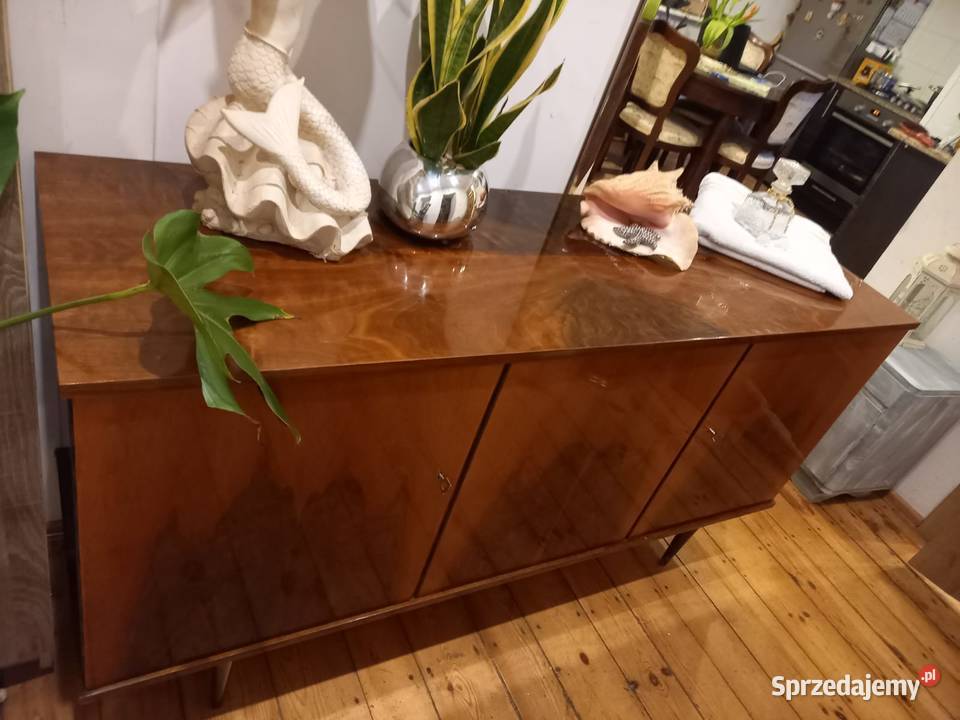 Komoda retro prl wysoki połysk fornir pomorskie Gdańsk