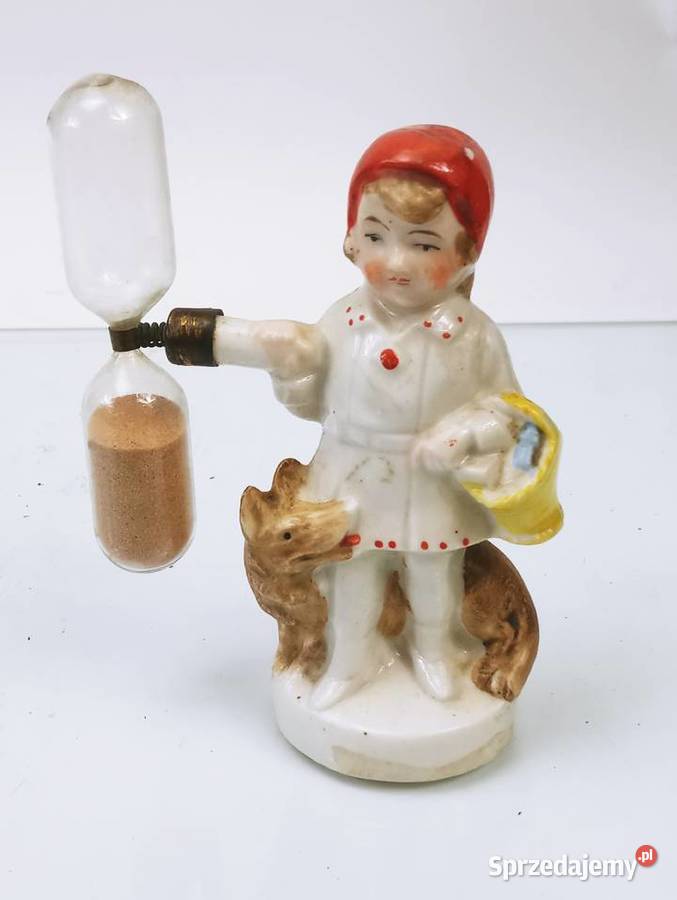 Figurka Czerwony Kapturek Klepsydra Porcelana Nowa Sól