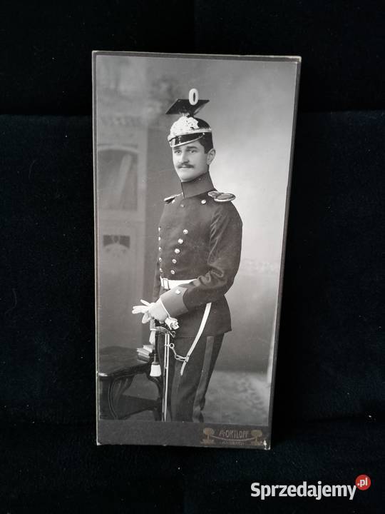 Stara fotografia kartonik ułan cesarstwo Choszczno