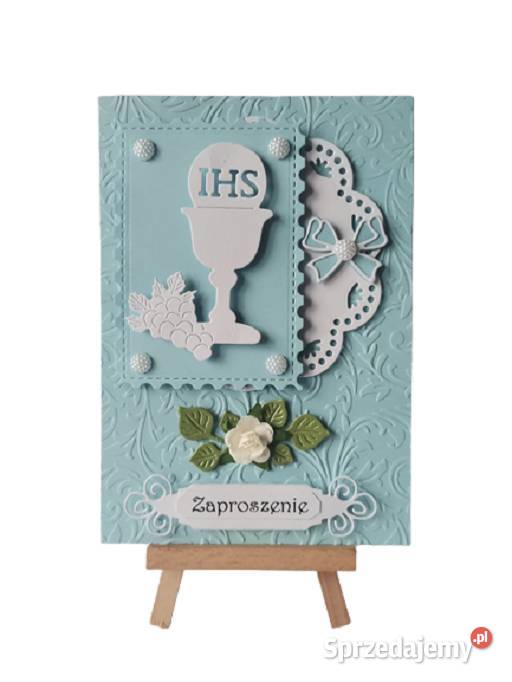 Zaproszenia Komunia Chłopiec Kielich W Ramce Poznań