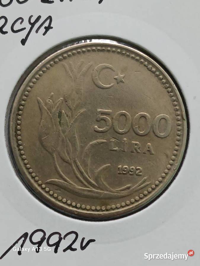 5000 Lirów Turcja 1992 r Konin