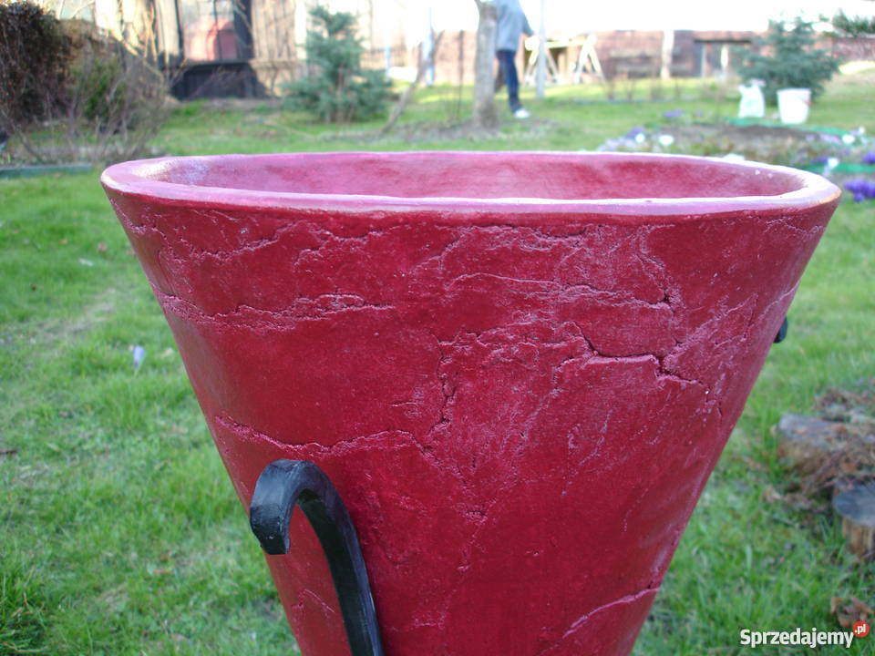 Sprzedam donicę ceramiczną w stojaku kowala 40 x Jelenia Góra