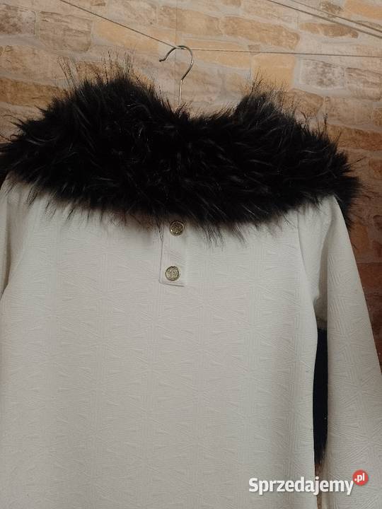 Granatowy futrzany kołnierz z Londynu Etola szal małopolskie Kraków sprzedam