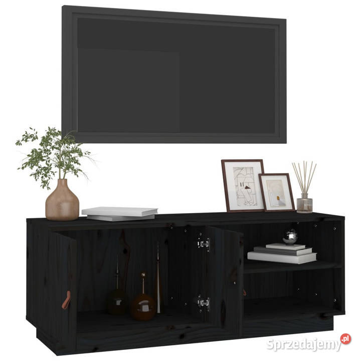 Szafka pod TV czarna 105x34x40 lite drewno mazowieckie Warszawa
