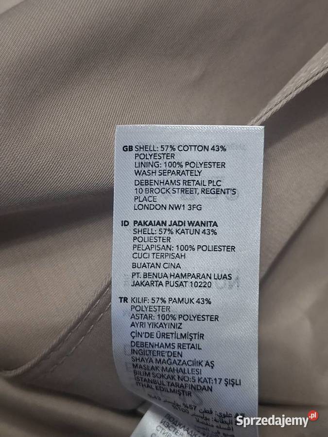 Płaszcz Collection Debenhams EU L brązowy/beżowy Bydgoszcz