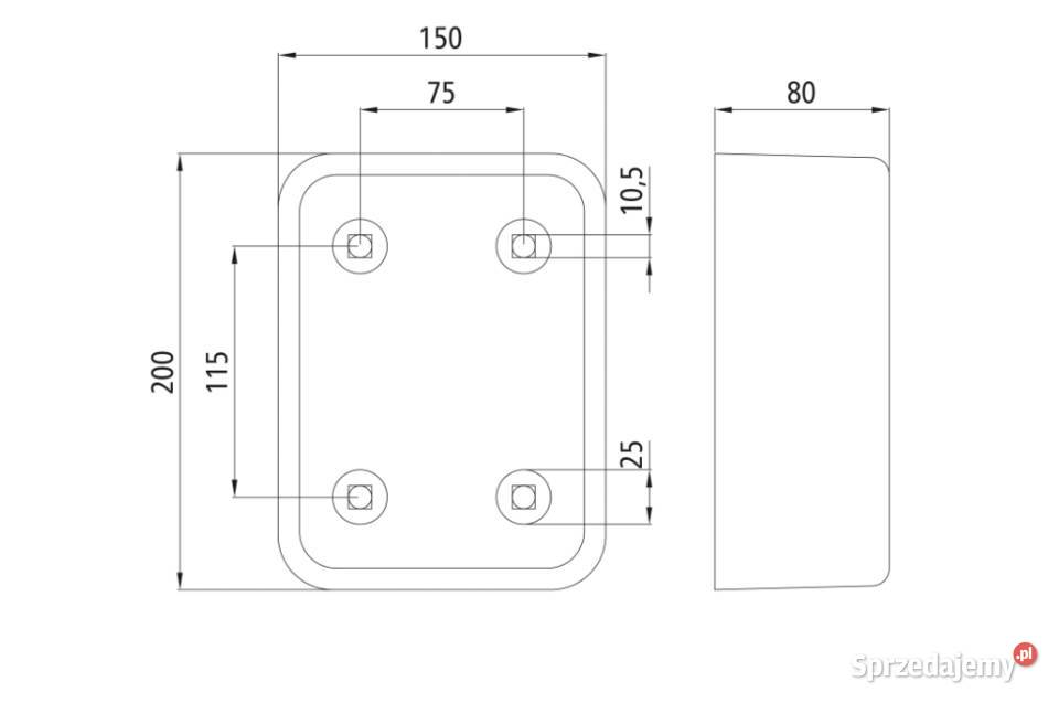 Odbój gumowy 200 x 150 x 80 mm dł x szer x wys Przysieka Polska