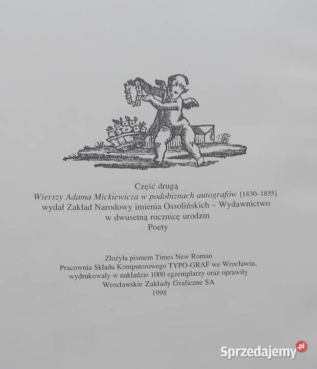 Wiersze Adama Mickiewicza w podobiznach Antykwariat sprzedam