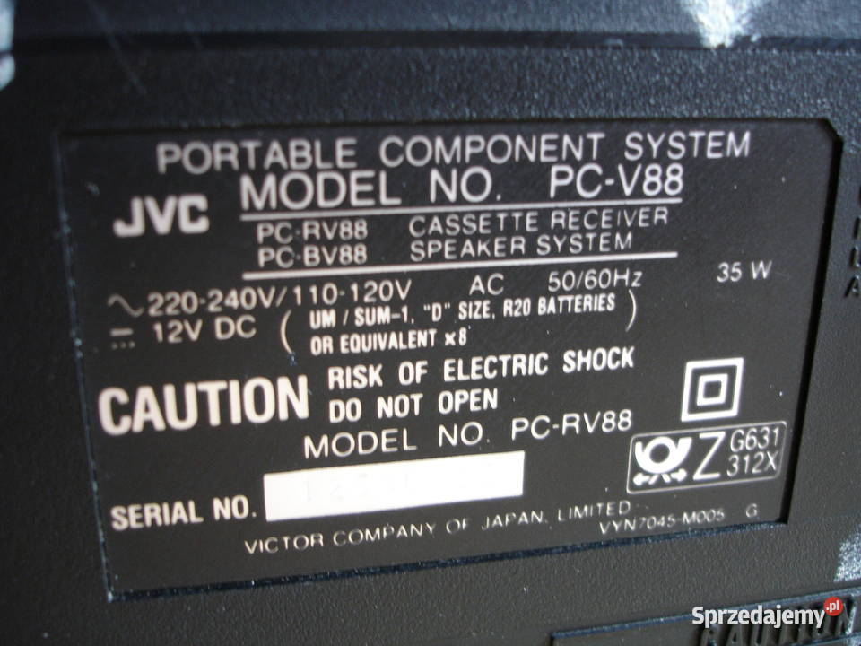 Radiomagnetofon JVC PCV88 Radioodtwarzacze Zielona Góra