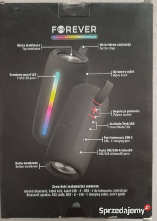 FOREVER Sonicwave przenośny głośnik LED Ełk