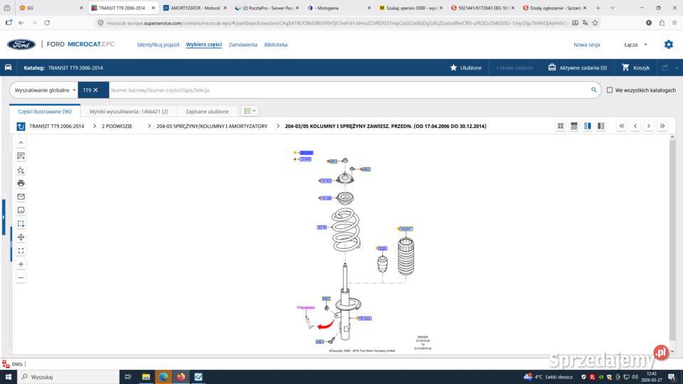 14664216C1118045AE Amortyzator przód TRANSIT TT9 Kraków sprzedam