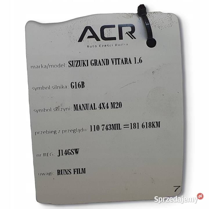 WAŁ PRZEDNI przód Suzuki Grand Vitara I 16 16V Chełm