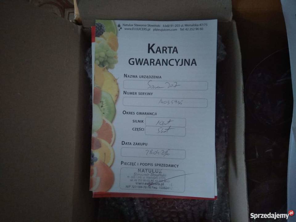 Wyciskarka Sana EUJ707 firmy Omega czerwona Kraków