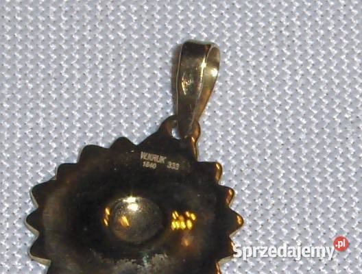 W KRUK Złoty wisiorek Zielony kwiat 17 g Łódź sprzedam