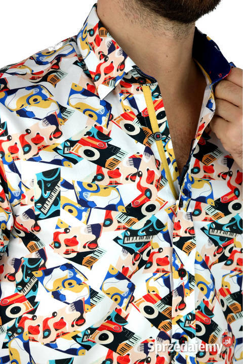 DANIEL BESSI Koszula Męska Fb037 Kolorowa wielkopolskie Ostrów Wielkopolski